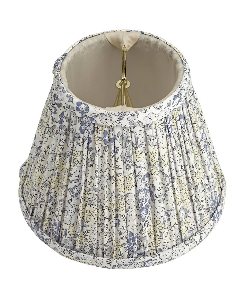 Springcrest Nelle 3 1/2" Top x 6" Bottom x 5" High x 5" Slant Print Lamp Shade Replacement Set of Pleated Clip On Candelabra