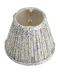 Springcrest Nelle 3 1/2" Top x 6" Bottom x 5" High x 5" Slant Print Lamp Shade Replacement Set of Pleated Clip On Candelabra