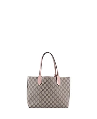 Pre-Owned Gucci Small Reversible Tote Gg Print Leather