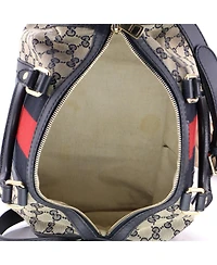 Pre-Owned Gucci Medium Vintage Web Boston Bag Gg Canvas
