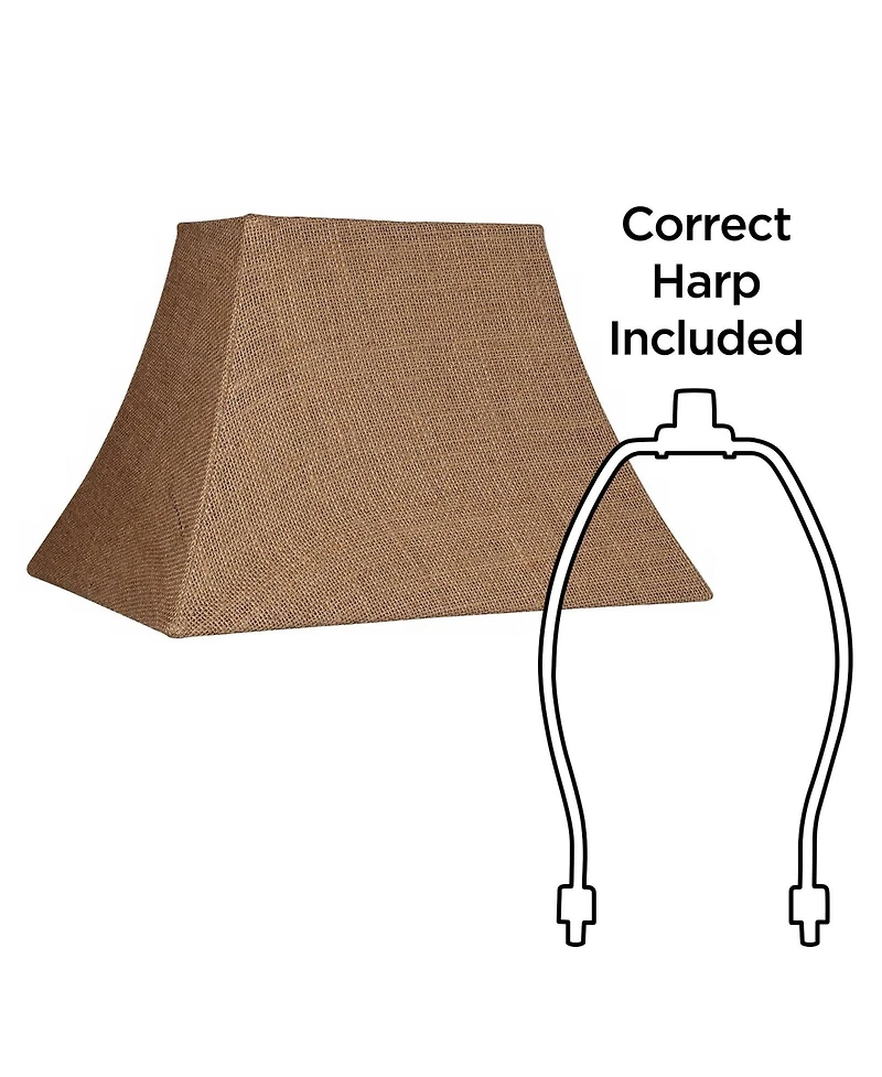 Springcrest Set of 2 Rectangular Lamp Shades Medium 8" Wide x 5" Deep at Top 14" Wide x 11" Deep at Bottom 10" Slant Spider Harp Finial