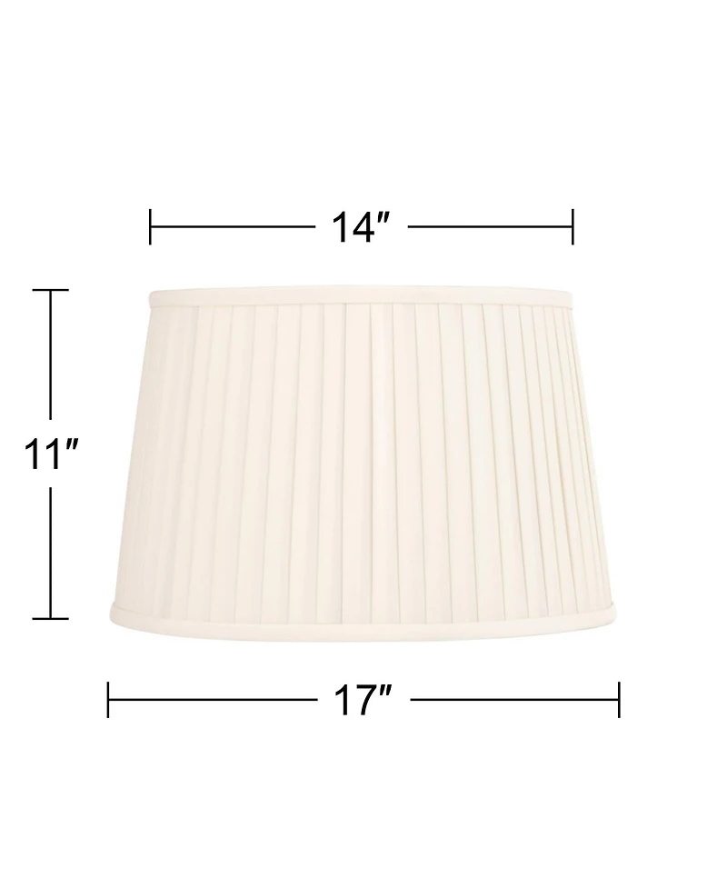 Springcrest Mapo 14" Top x 17" Bottom x 11" High x 11" Slant Lamp Shade Replacement Drum Softback Washer Harp Finial