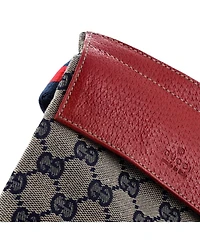 Pre-Owned Gucci Vintage Double Belt Bag Gg Canvas with Leather