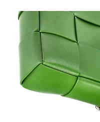 Pre-Owned Bottega Veneta Cassette Zip Camera Crossbody Bag Maxi Intrecciato Leather