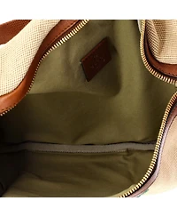 Pre-Owned Gucci Large Zip Belt Bag Vintage Web Canvas