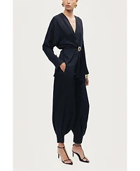 Nocturne Women's Draped Buckle-Detail Shirt