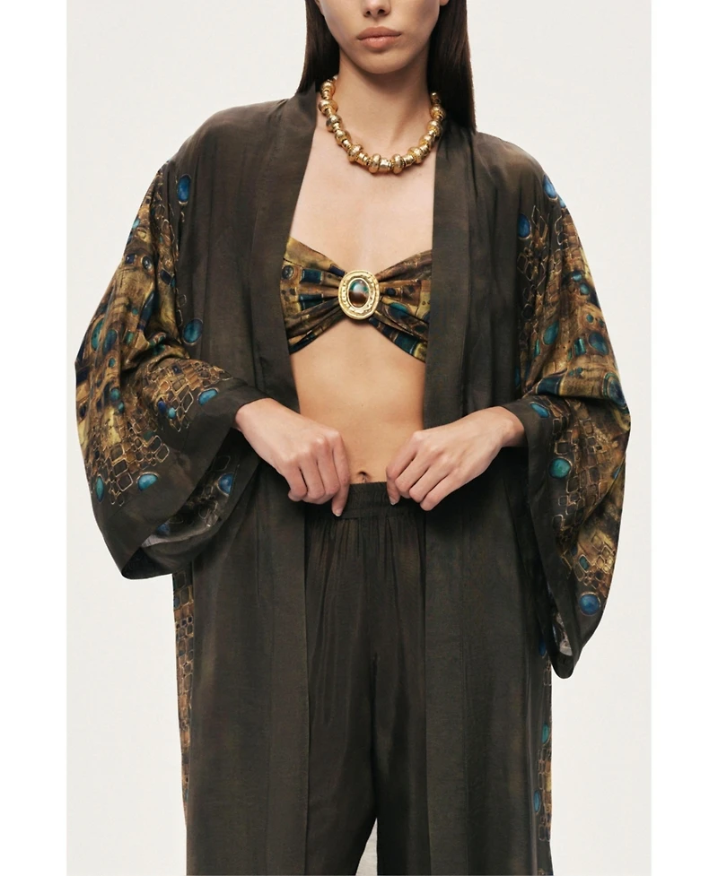 Nocturne Women's Printed Long Kimono