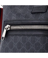 Pre-Owned Gucci Medium Web Strap Front Zip Messenger Bag Gg Coated Canvas