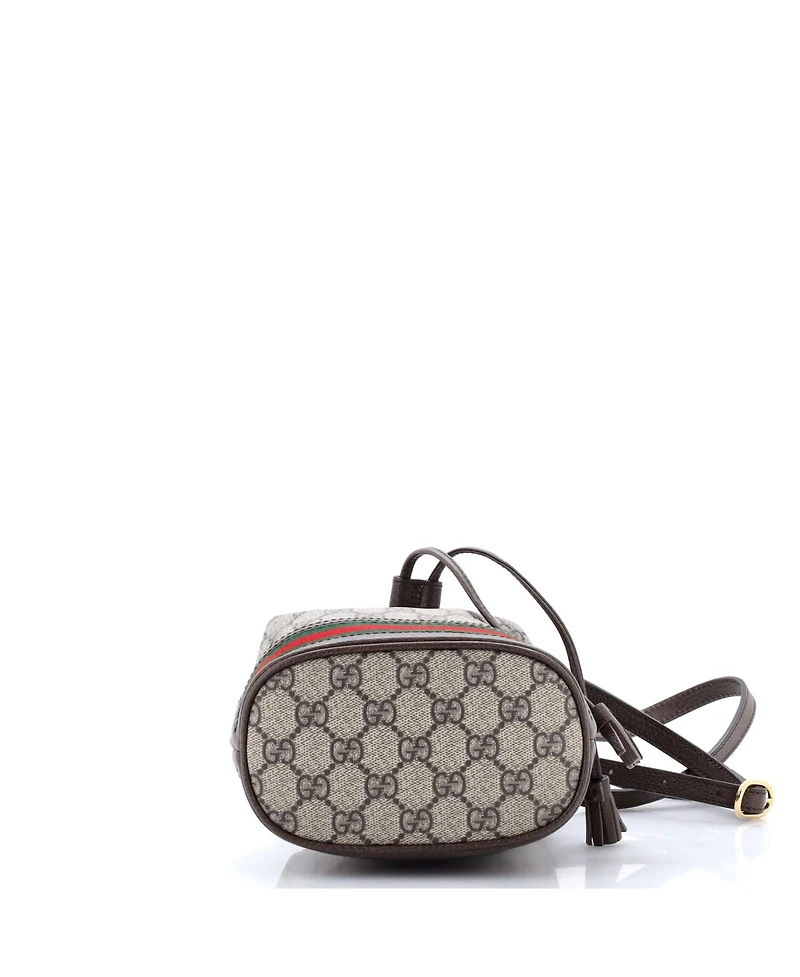 Pre-Owned Gucci Mini Ophidia Bucket Bag Gg Coated Canvas