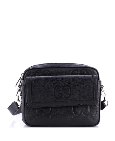 Pre-Owned Gucci Small Front Pocket Crossbody Messenger Jumbo Gg Embossed Leather