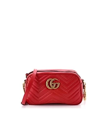 Pre-Owned Gucci Small Gg Marmont Shoulder Bag Matelasse Leather