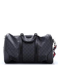 Pre-Owned Gucci Medium Convertible Duffle Bag Gg Coated Canvas