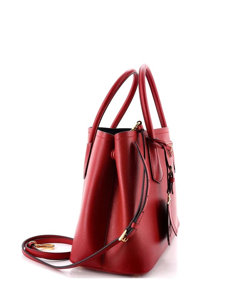 Pre-Owned Prada Medium Cuir Double Tote Saffiano Leather