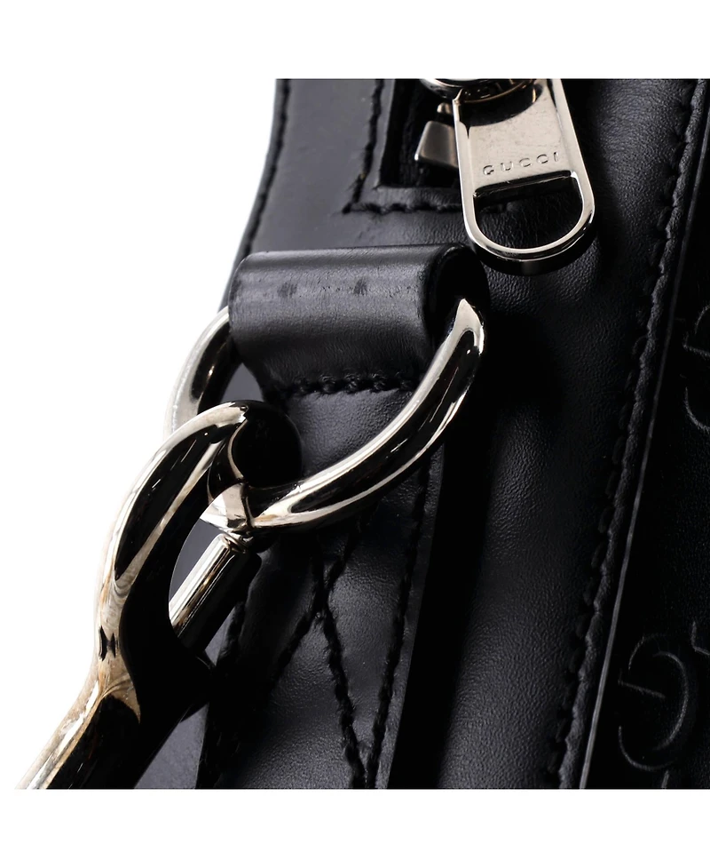 Pre-Owned Gucci Medium Signature Convertible Briefcase Guccissima Leather