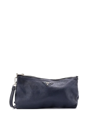 Pre-Owned Prada Mini Flat Zip Crossbody Bag Vitello Daino