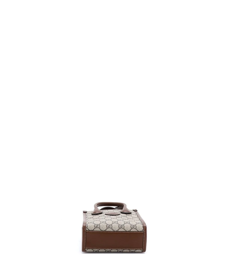 Pre-Owned Gucci Mini Interlocking G Patch Tote Gg Coated Canvas