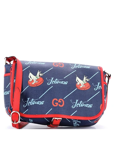 Pre-Owned Gucci x The Jetsons Flap Messenger Gg Astro Printed Coated Canvas