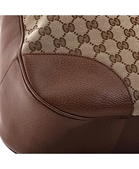 Pre-Owned Gucci Large Bree Hobo Gg Canvas with Leather