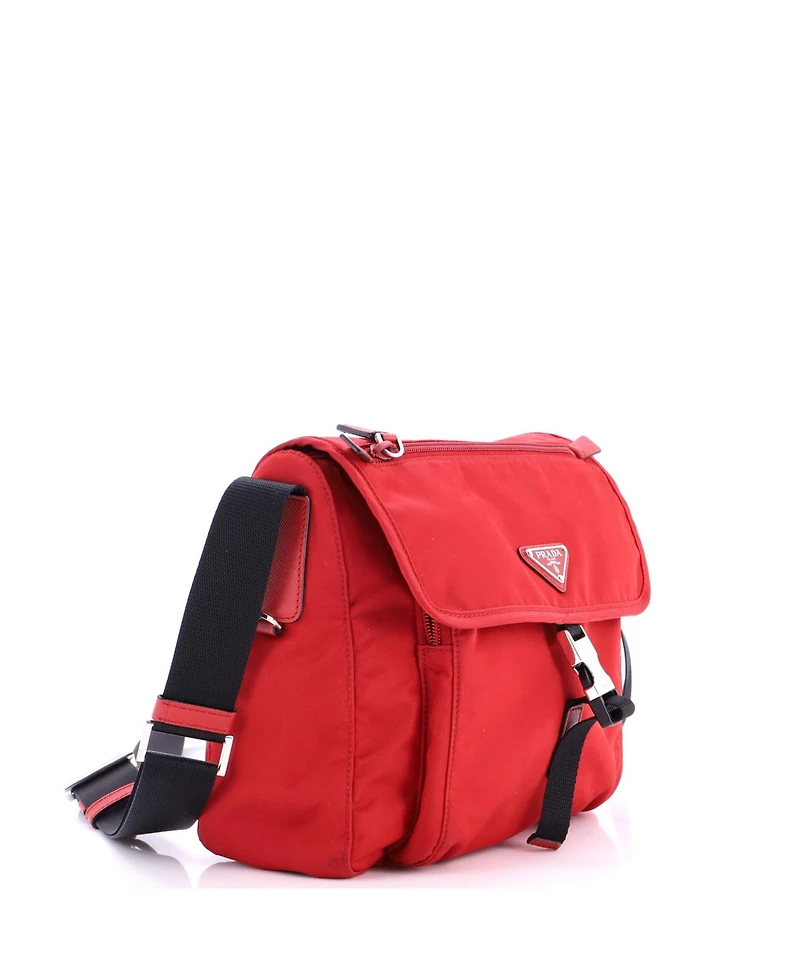 Pre-Owned Prada Small Buckle Messenger Bag Tessuto