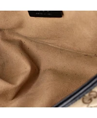 Pre-Owned Gucci Small Gg Marmont Flap Bag Diagonal Quilted Gg Canvas with Leather