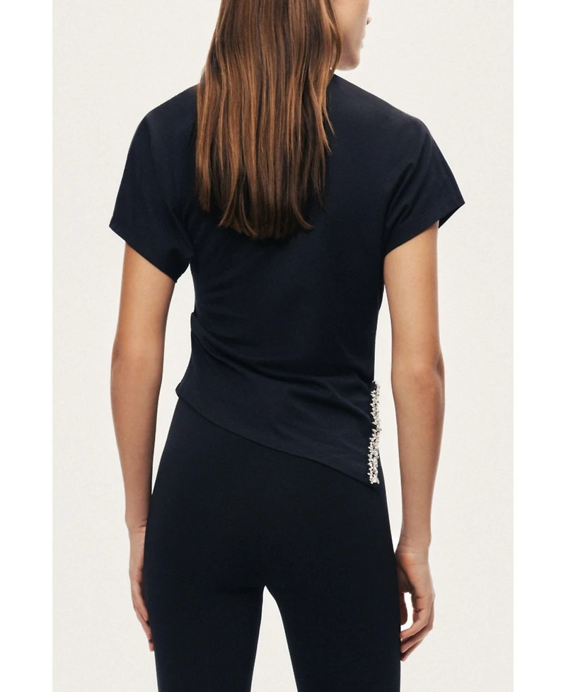 Nocturne Women's Embellished Asymmetric T-Shirt