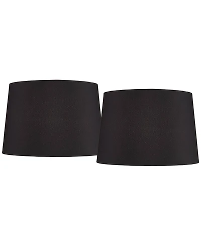 Springcrest Set of 2 Hardback Drum Lamp Shades Medium 13" Top x 15" Bottom x 10" High Spider Replacement Harp Finial Fitting