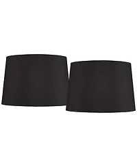 Springcrest Set of 2 Hardback Drum Lamp Shades Medium 13" Top x 15" Bottom x 10" High Spider Replacement Harp Finial Fitting