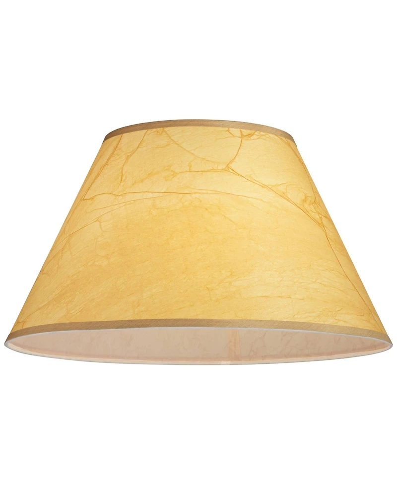 Springcrest Set of 2 Empire Lamp Shades Crinkle Paper Large 10" Top x 20" Bottom x 11" High Spider with Harp and Finial Fitting