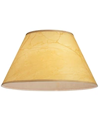 Springcrest Set of 2 Empire Lamp Shades Crinkle Paper Large 10" Top x 20" Bottom x 11" High Spider with Harp and Finial Fitting