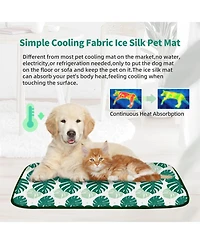 Aronkl Pack Of 4 Pet Mat Upgrade Ice Silk Qmax>0.345 Washable Portable For Dogs Cats Summer