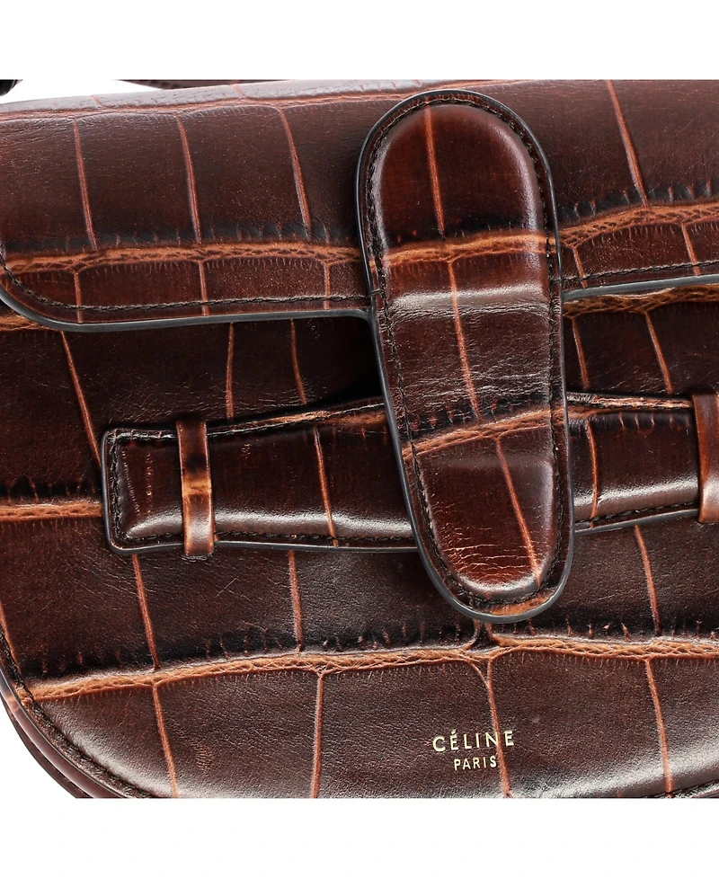 Pre-Owned Celine Mini Symmetrical Shoulder Bag Embossed Leather