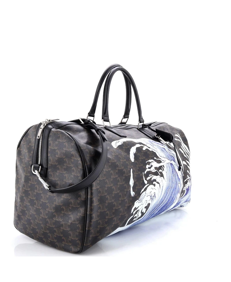 Pre-Owned Celine Large x David Weiss Voyage Duffle Bag Printed Triomphe Coated Canvas