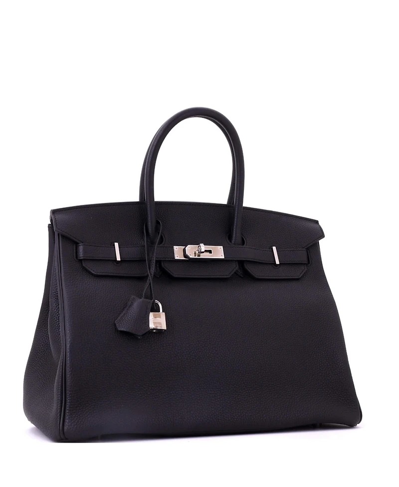 Pre-Owned HERMES Birkin 35 Handbag Black Togo with Palladium Hardware