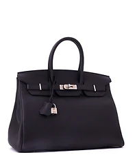 Pre-Owned HERMES Birkin 35 Handbag Black Togo with Palladium Hardware