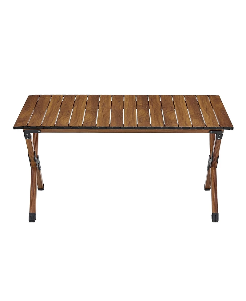 Clihome 1-piece Folding Outdoor Table,Lightweight Aluminum Roll-up Rectangular Table