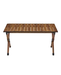 Clihome 1-piece Folding Outdoor Table,Lightweight Aluminum Roll-up Rectangular Table