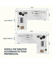 FlexiSpot 76"W L-Shaped Electric Height Adjustable Standing Desk
