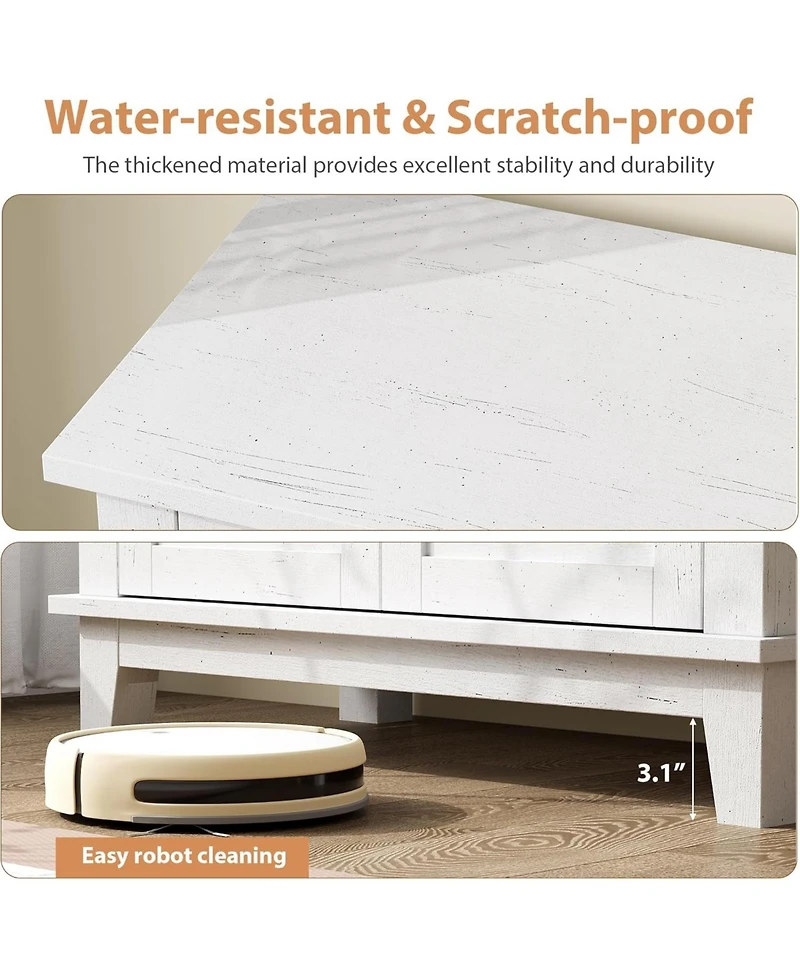 gaomon Farmhouse 3-Tier Storage Cabinet with 7-Level Adjustable Shelves