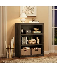 gaomon 40" Tall Farmhouse 3-Tier Wooden Bookcase, Modern Storage Bookshelf