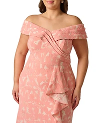 Adrianna Papell Plus Off-The-Shoulder Ball Gown Dress