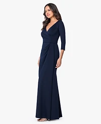 Xscape Women's 3/4-Length Sleeve V-Neck Gown