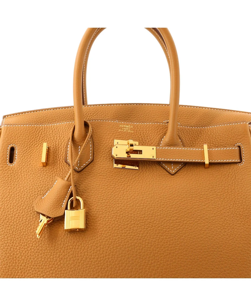 Pre-Owned HERMES Birkin 30 Handbag Brown Togo with Gold Hardware