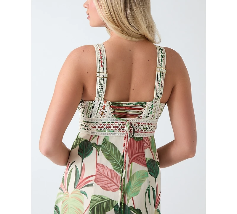 Guess Women's Serena Crochet-Trim Maxi Dress