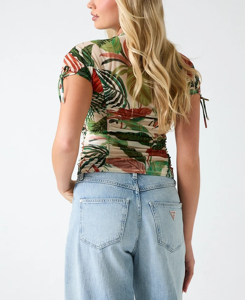 Guess Women's Short-Sleeve Amaya Shirred Top