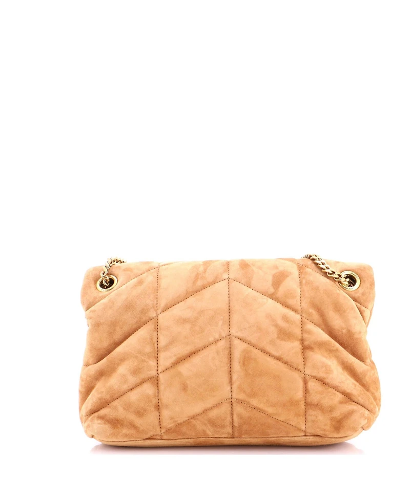 Pre-Owned Saint Laurent Small Loulou Puffer Shoulder Bag Quilted Suede