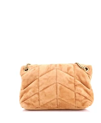 Pre-Owned Saint Laurent Small Loulou Puffer Shoulder Bag Quilted Suede
