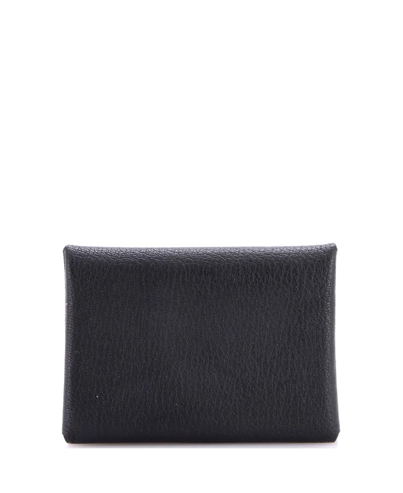 Pre-Owned HERMES Calvi Duo Card Holder Chevre Mysore
