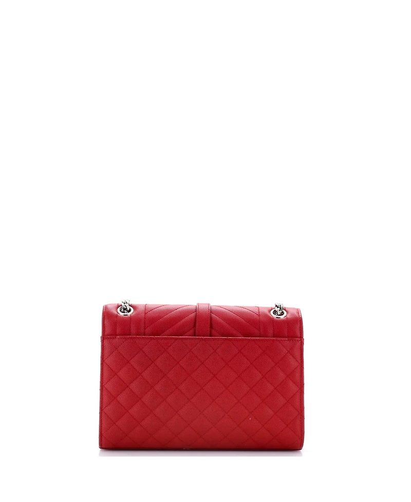 Pre-Owned Saint Laurent Medium Classic Monogram Envelope Satchel Mixed Matelasse Leather