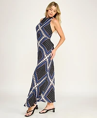 Invitee Juniors' Printed Halter Neck Maxi Dress