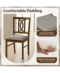 Gymax Dining Chairs Set of 2 w/Hollowed Backrest and Padded Seat for Living Room Kitchen